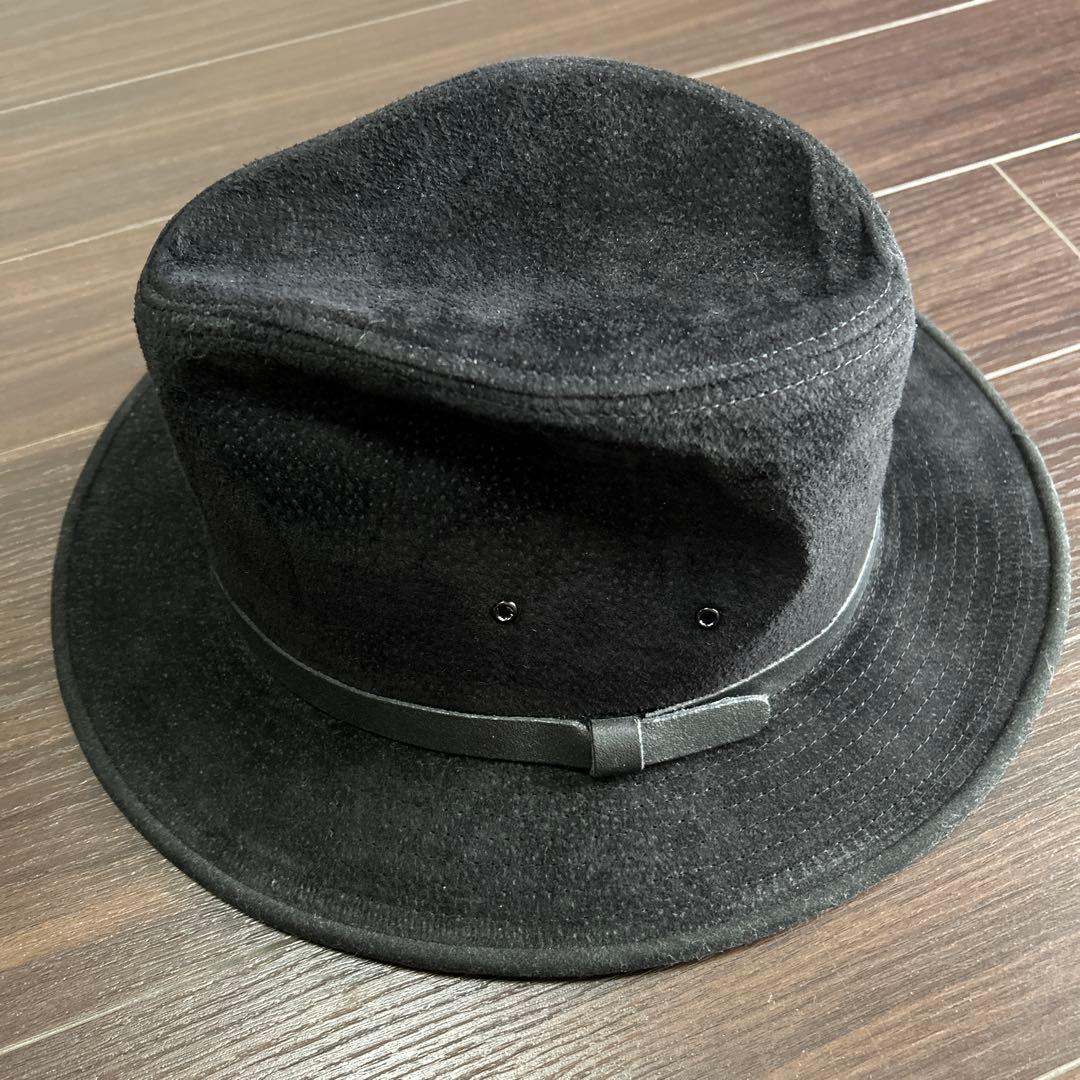 HENSHELの黒 スエード　中折れハット