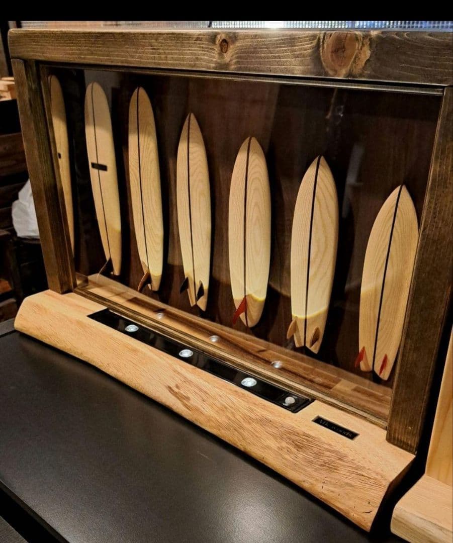 miniature wood surfboard インテリア
