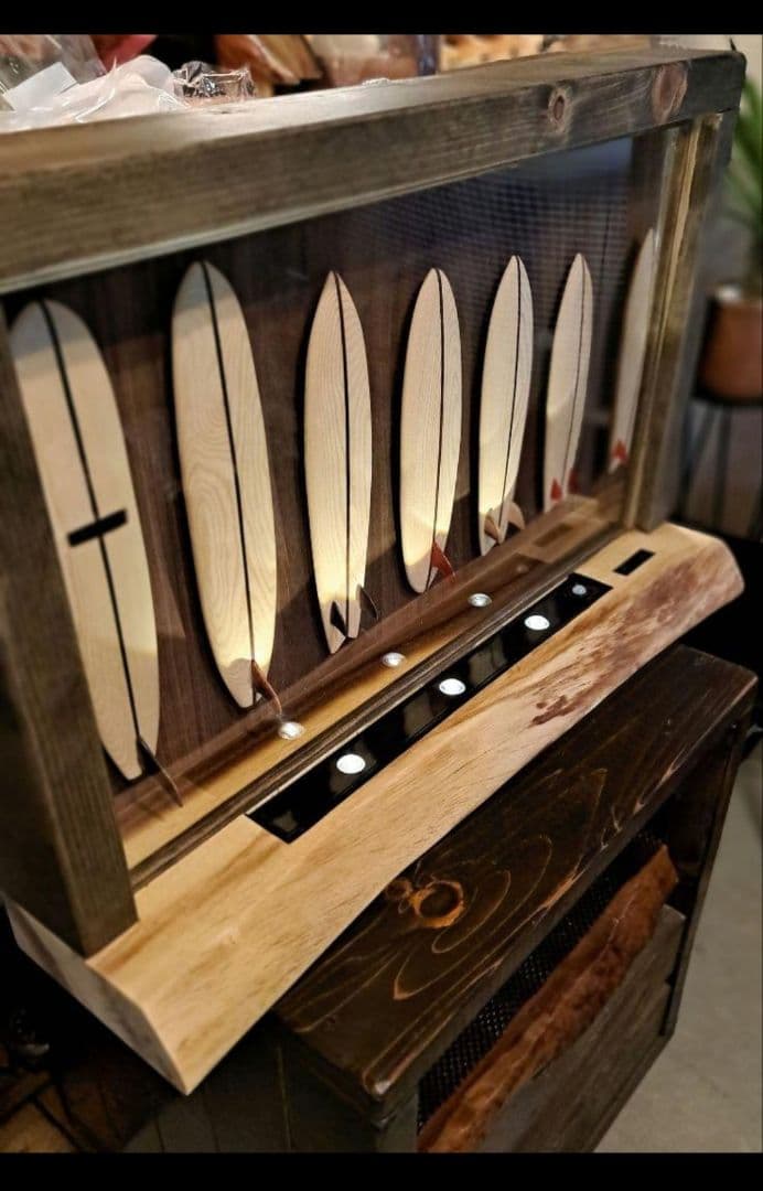 miniature wood surfboard インテリア