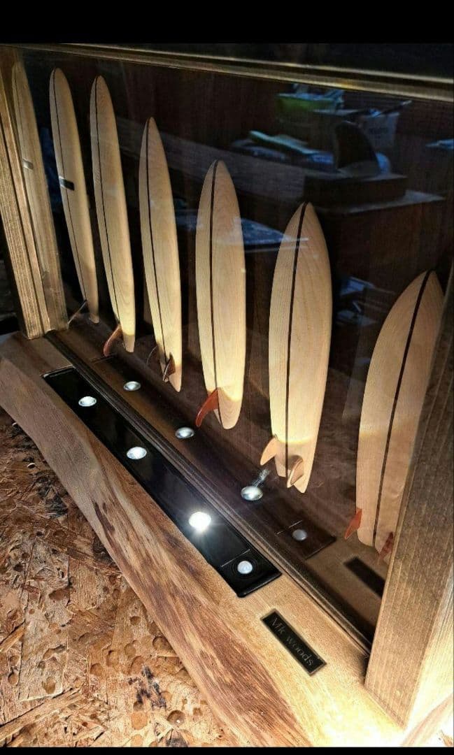 miniature wood surfboard インテリア