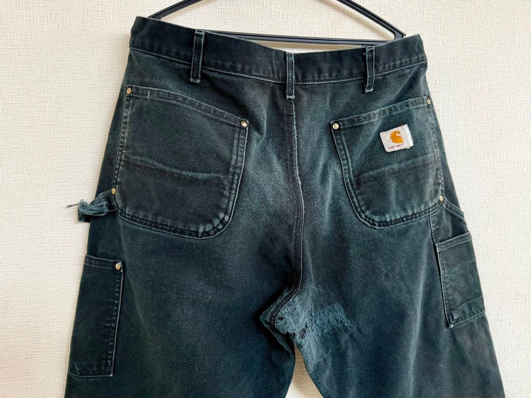 超スペシャル 36X30 W36 カーハート ダブルニー パンツ ブラック 黒