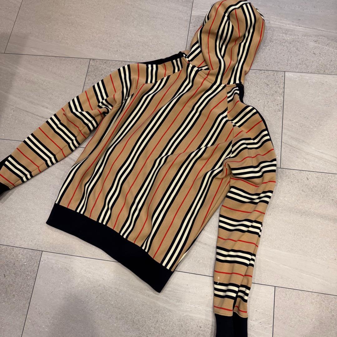 BURBERRY ストライプフルジップフーディ 14Y
