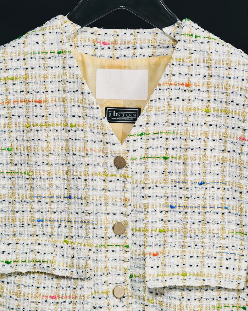 美品！Ballsey LINTONツイードベスト ホワイト 金糸トゥモローランド