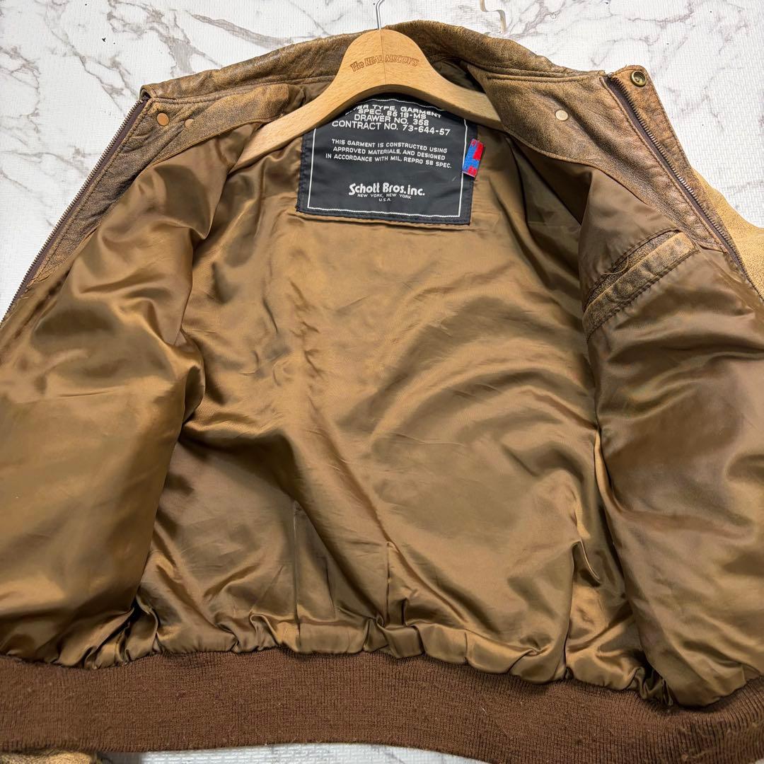 雰囲気抜群✨【米国製】schott A-2 レザージャケット 40size