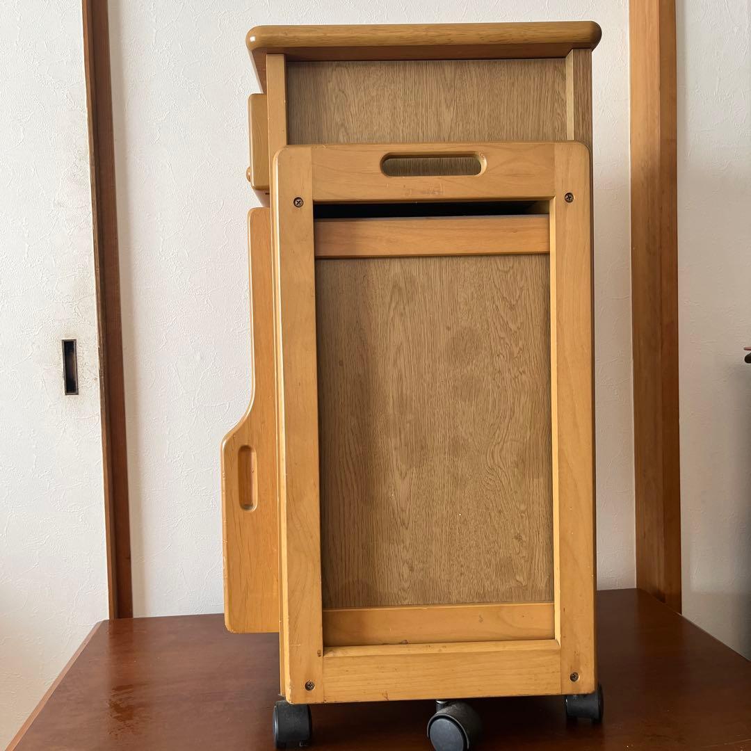 ナチュラルウッド キッチンワゴン 引き出し付き