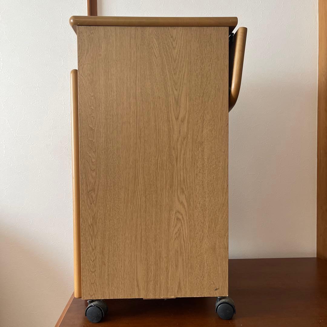 ナチュラルウッド キッチンワゴン 引き出し付き