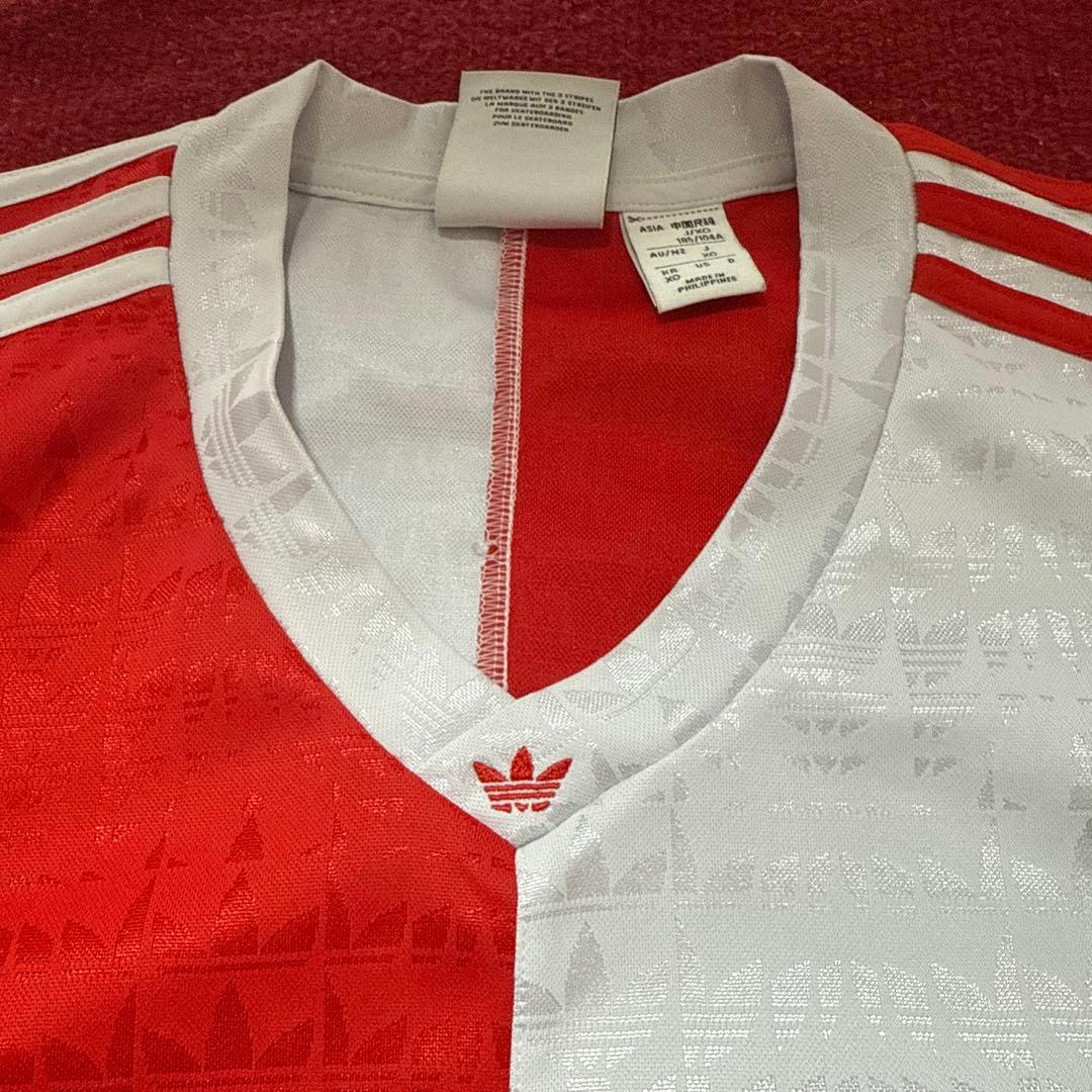 アディダス　adidas ゲームシャツ　長袖　　赤　白