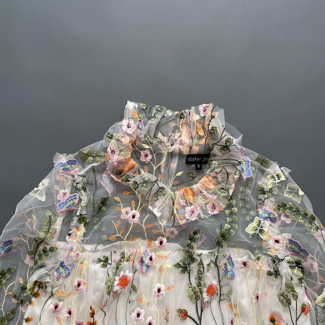 希望価格セール中 sister jane 花柄刺繍シアー チュール ブラウス S