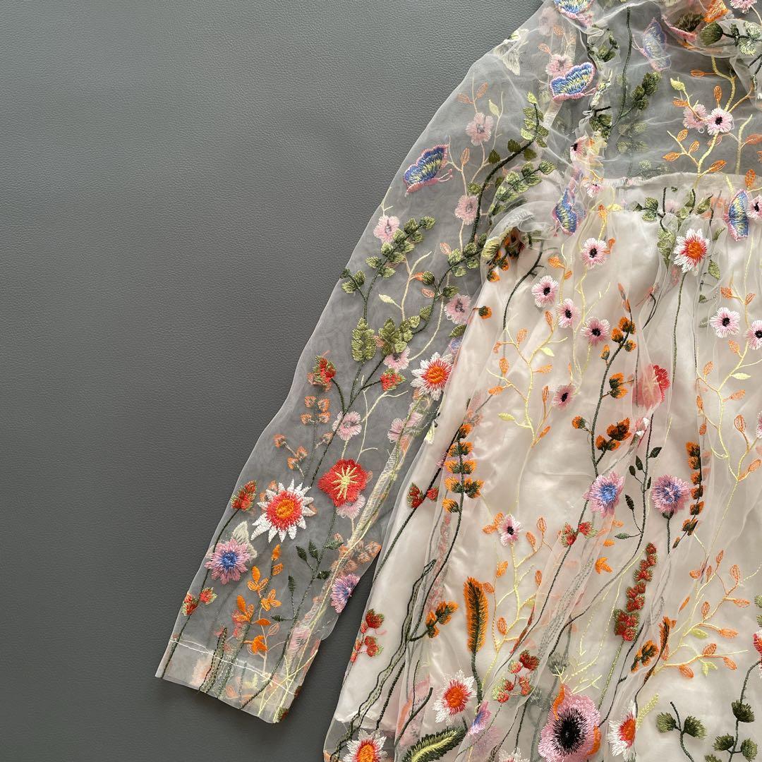 希望価格セール中 sister jane 花柄刺繍シアー チュール ブラウス S