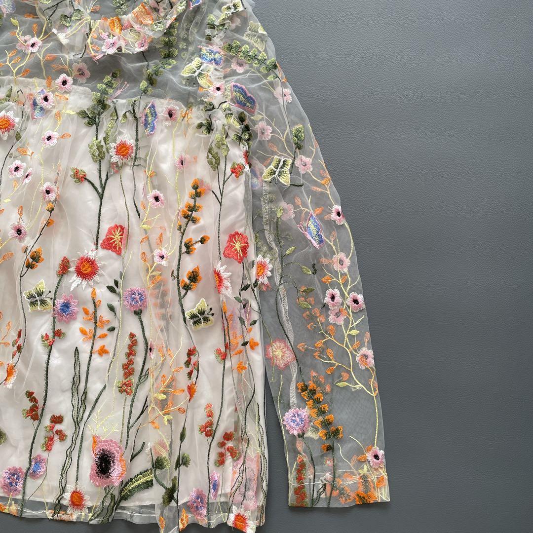 希望価格セール中 sister jane 花柄刺繍シアー チュール ブラウス S