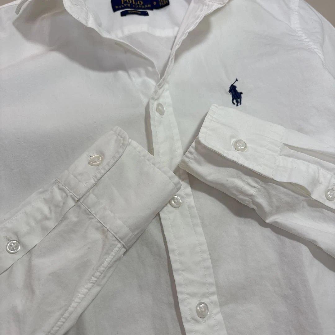 Polo Ralph Lauren ホワイト スリムフィットシャツ 長袖 0