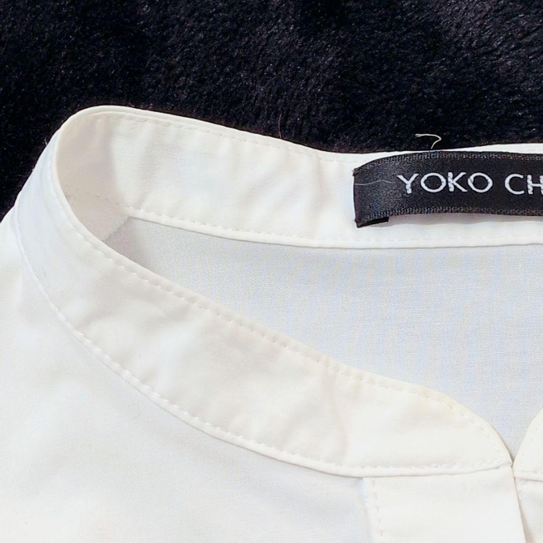 YOKOCHAN ヨーコチャン 長袖ブラウス チュニック フリル オフ白 綿M