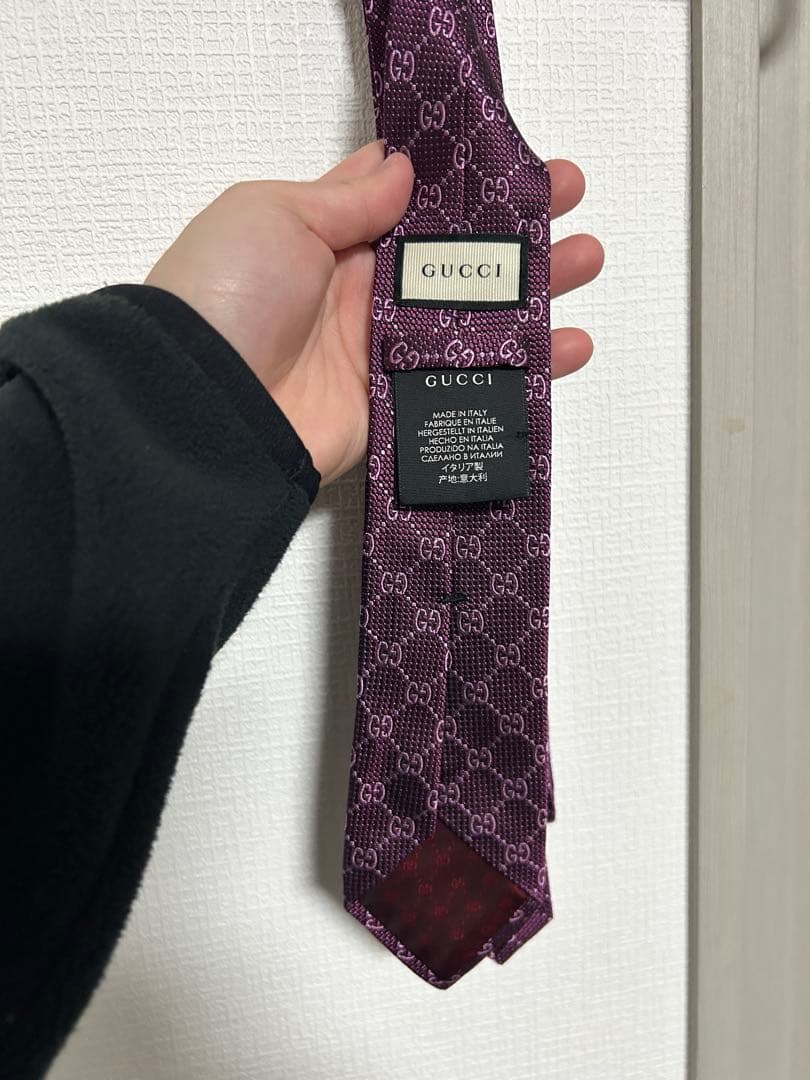 GUCCI パープル GGロゴ ネクタイ