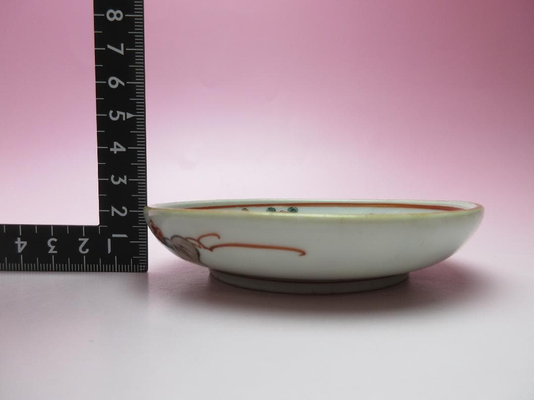 アンティーク 色絵 人物 花紋 小皿 9枚 MOR70627