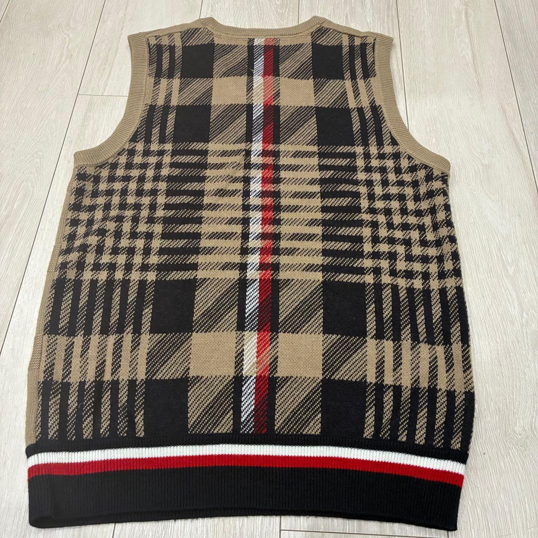   GOLF ベージュ Vネックベスト　チェック　美品