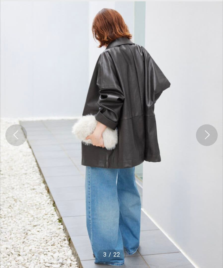 スローブイエナ フェイクレザーブルゾン