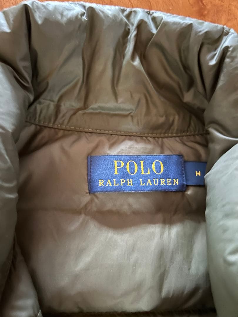 美品　Polo ラルフローレン　ダウンベスト　Mサイズ　カーキ
