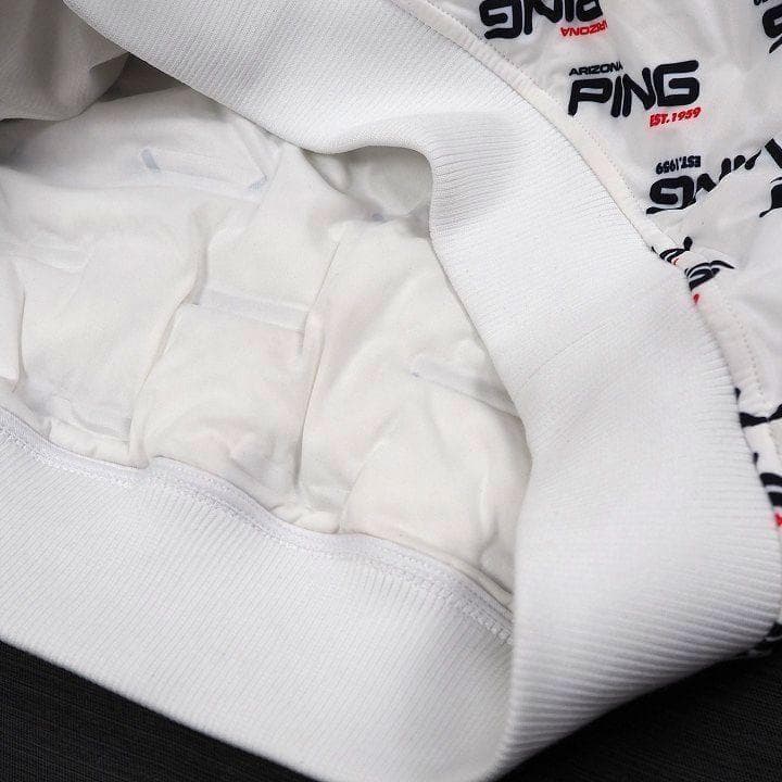 新品 ピン ゴルフ 中綿 半袖 ブルゾン ストレッチ 総柄 スニード L