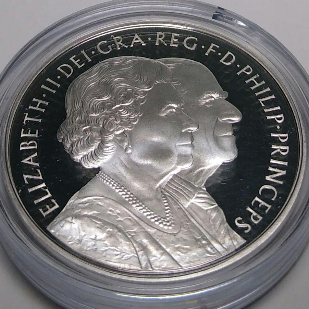 2007 ダイヤモンドウエディング プルーフ 5ポンド銀貨 ①