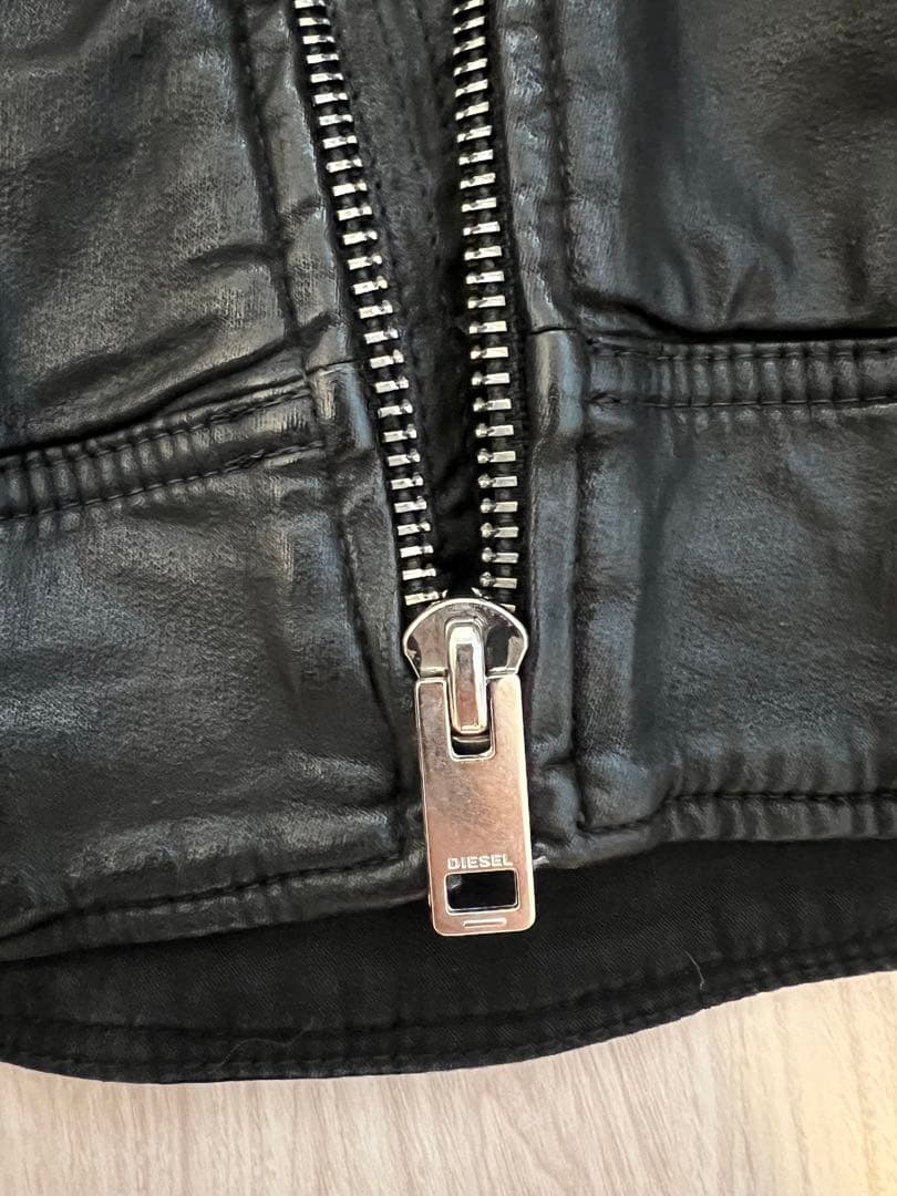 DIESEL レザー ライダースジャケット ブラック S シングルライダース