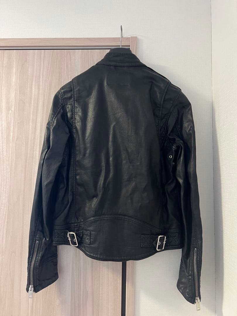 DIESEL レザー ライダースジャケット ブラック S シングルライダース