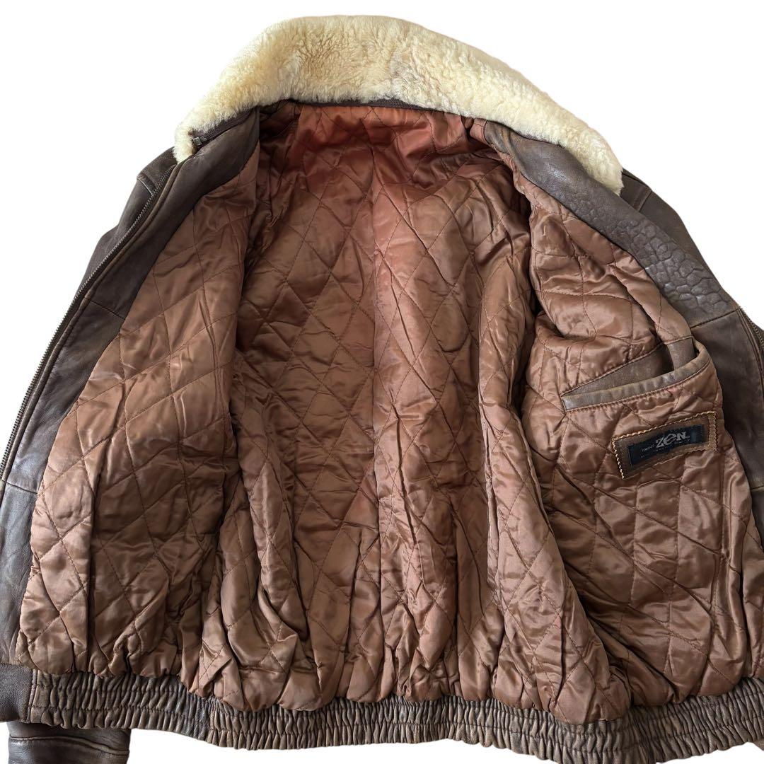 vintage G-1 Leather bomber jacket 茶
