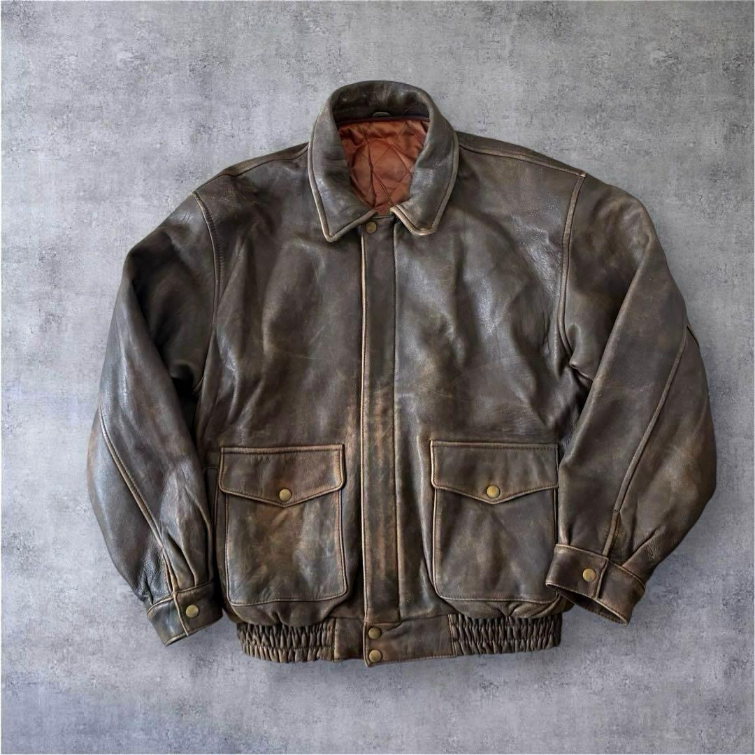vintage G-1 Leather bomber jacket 茶