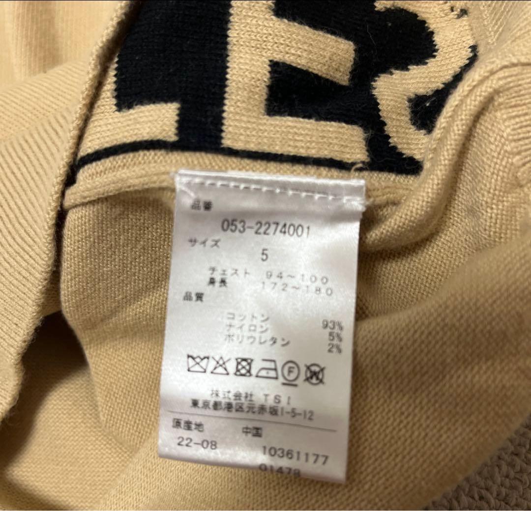 パーリーゲイツ 長袖 タートルネック ニット セーター L デカロゴ ビッグロゴ