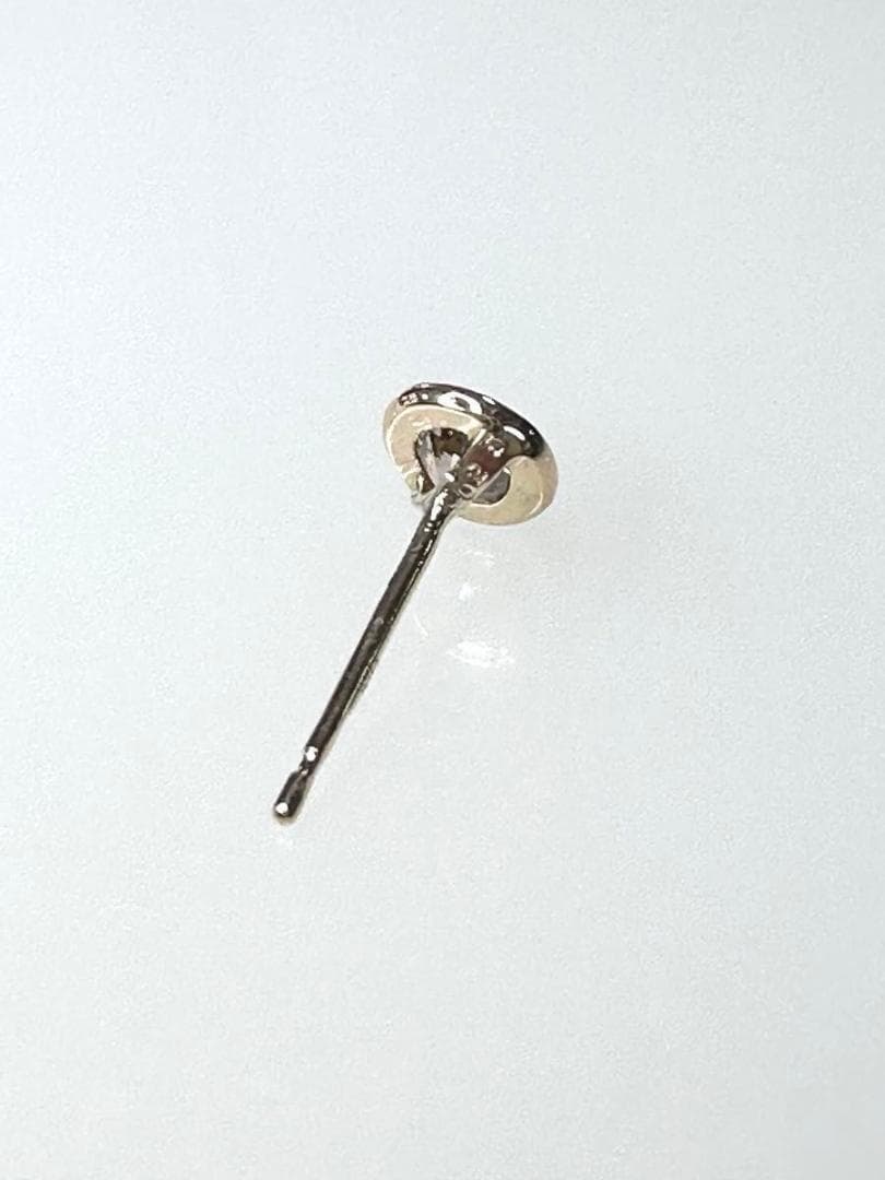K18 天然ダイヤモンド片耳ピアス 0.25ct ほんのりブラウン