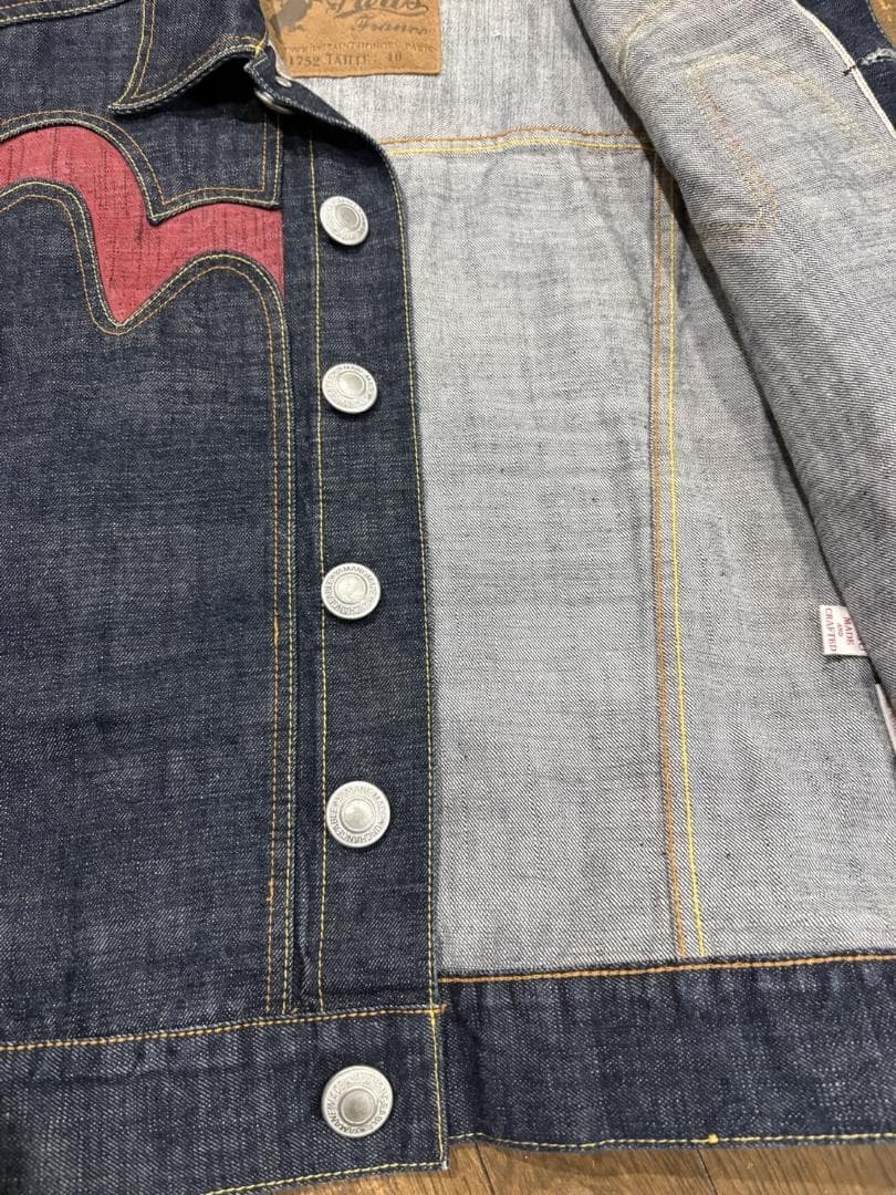 ＊EVISU No.1752 濃紺 カモメ切替 デニムジャケット 40