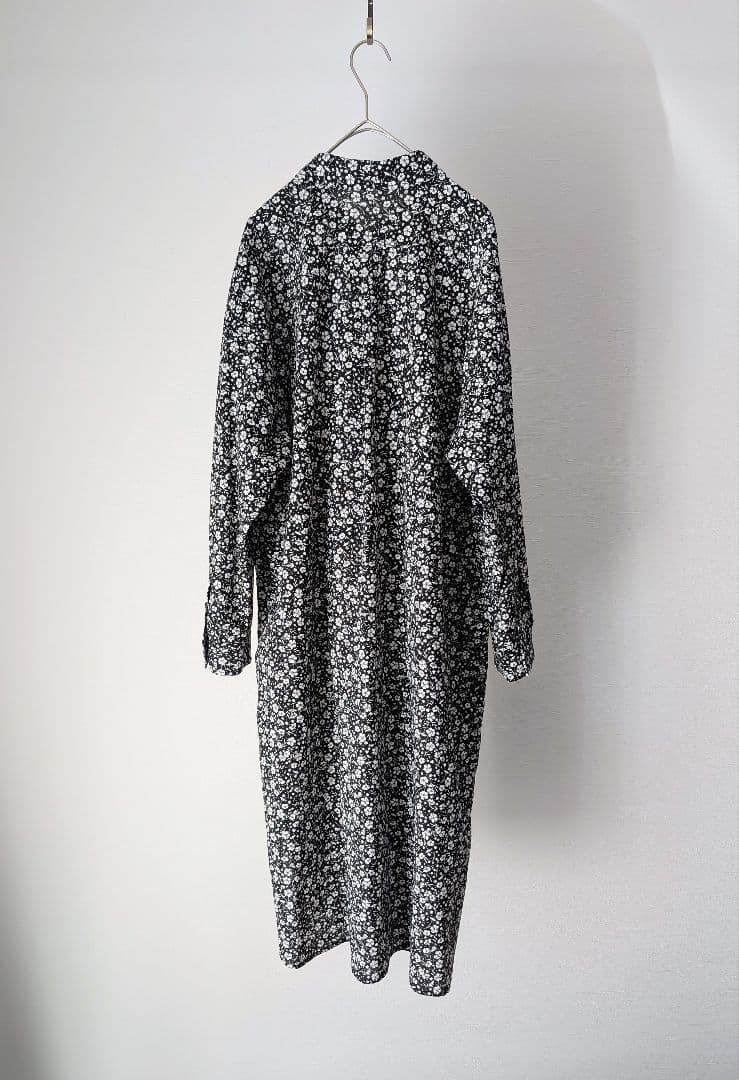 nest Robe flower pattern タックシャツワンピース リネン