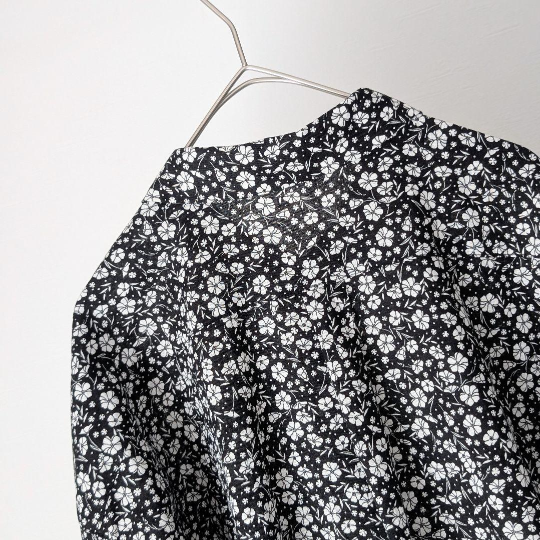 nest Robe flower pattern タックシャツワンピース リネン
