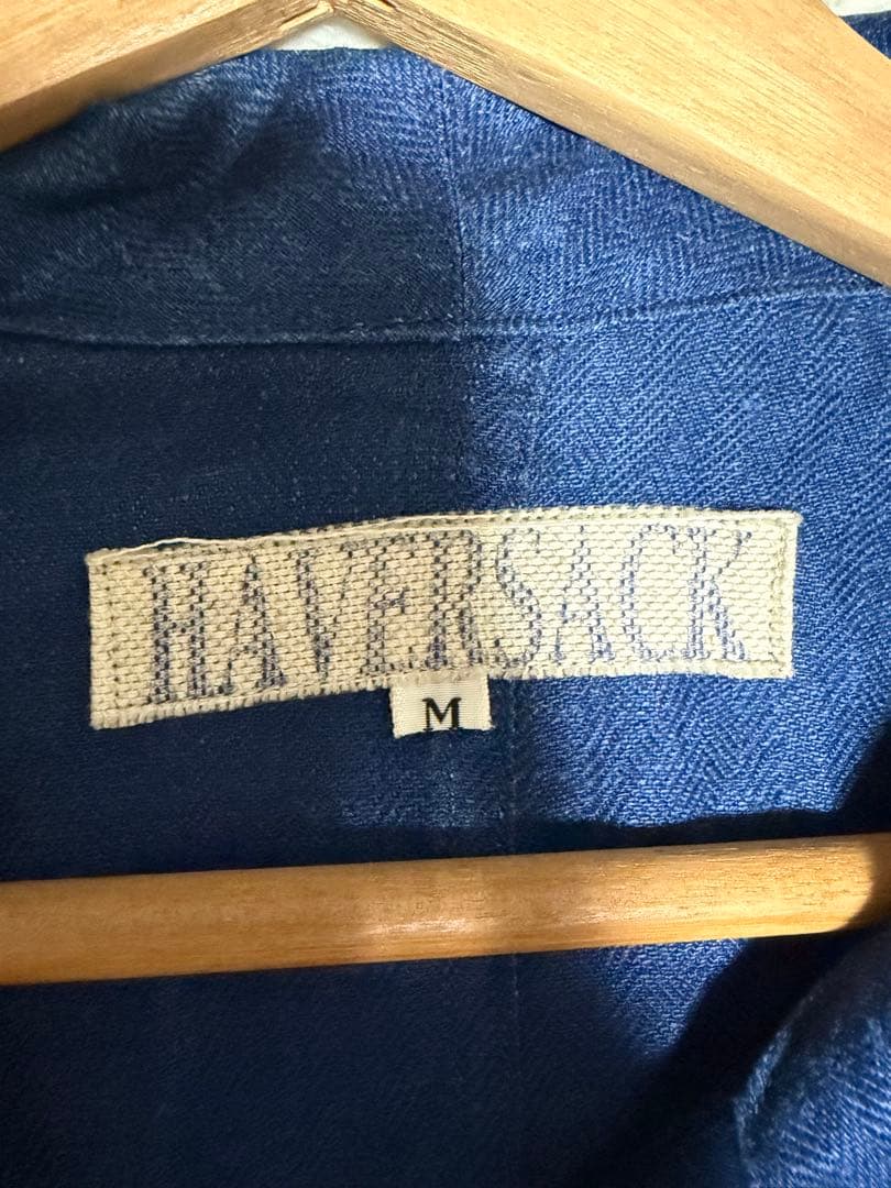 haversack インディゴ染め　リネンジャケット　ダブルジャケット　麻　M