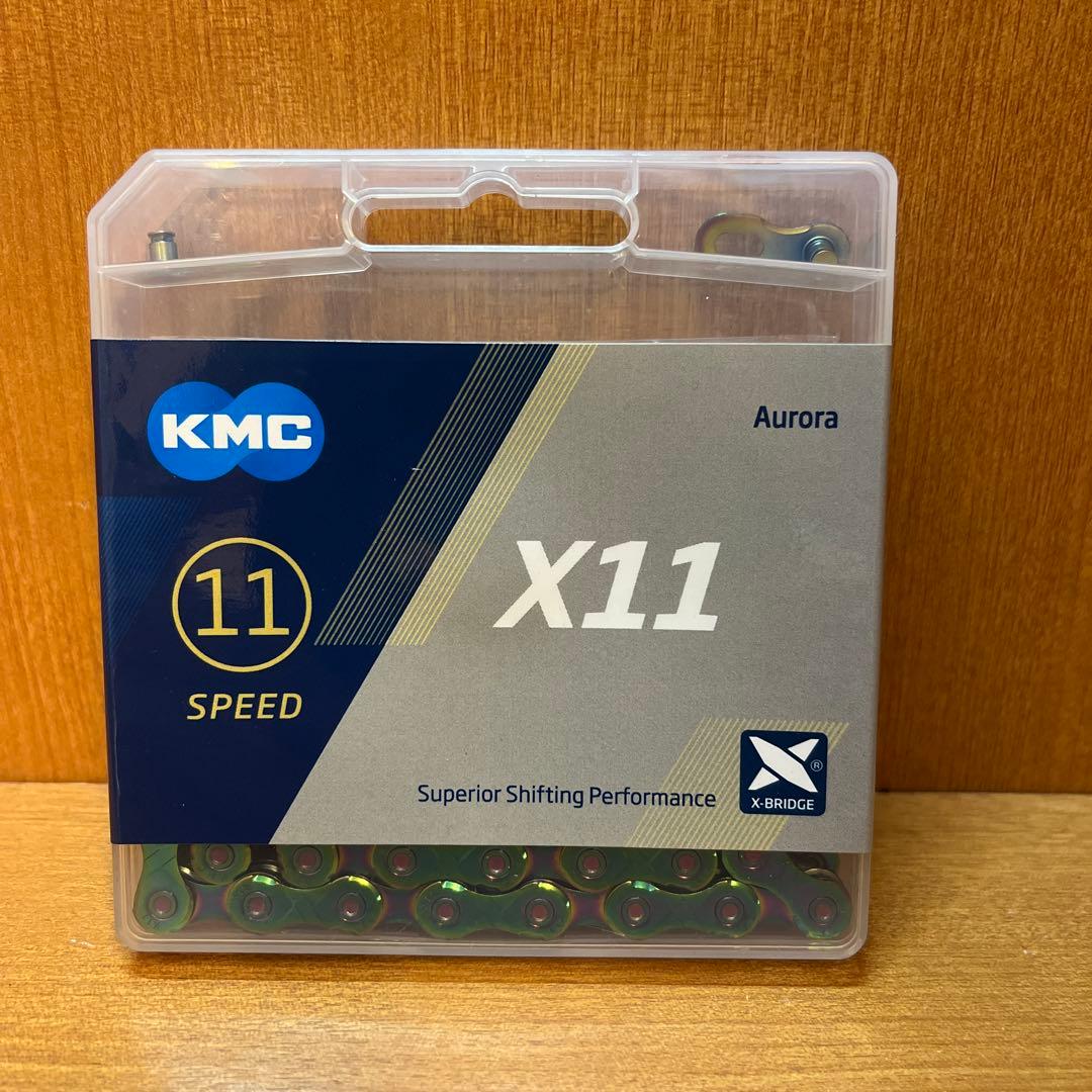 KMC X11 11速チェーン グリーンオーロラ