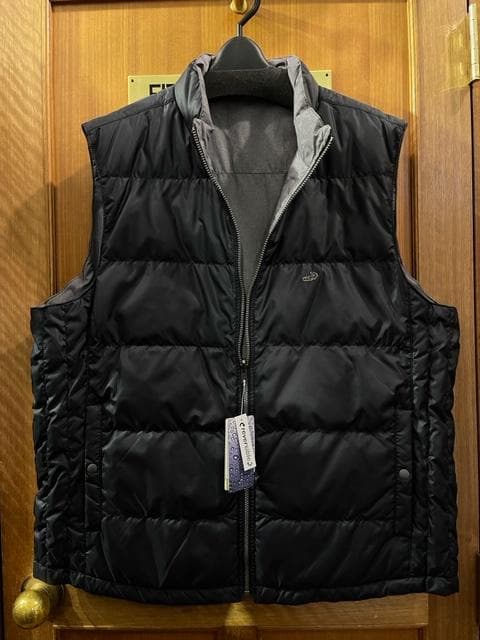 【タグ1.5万円/半額以下/2L/新品/ 黒】ダウンベスト リバーシブル 防寒