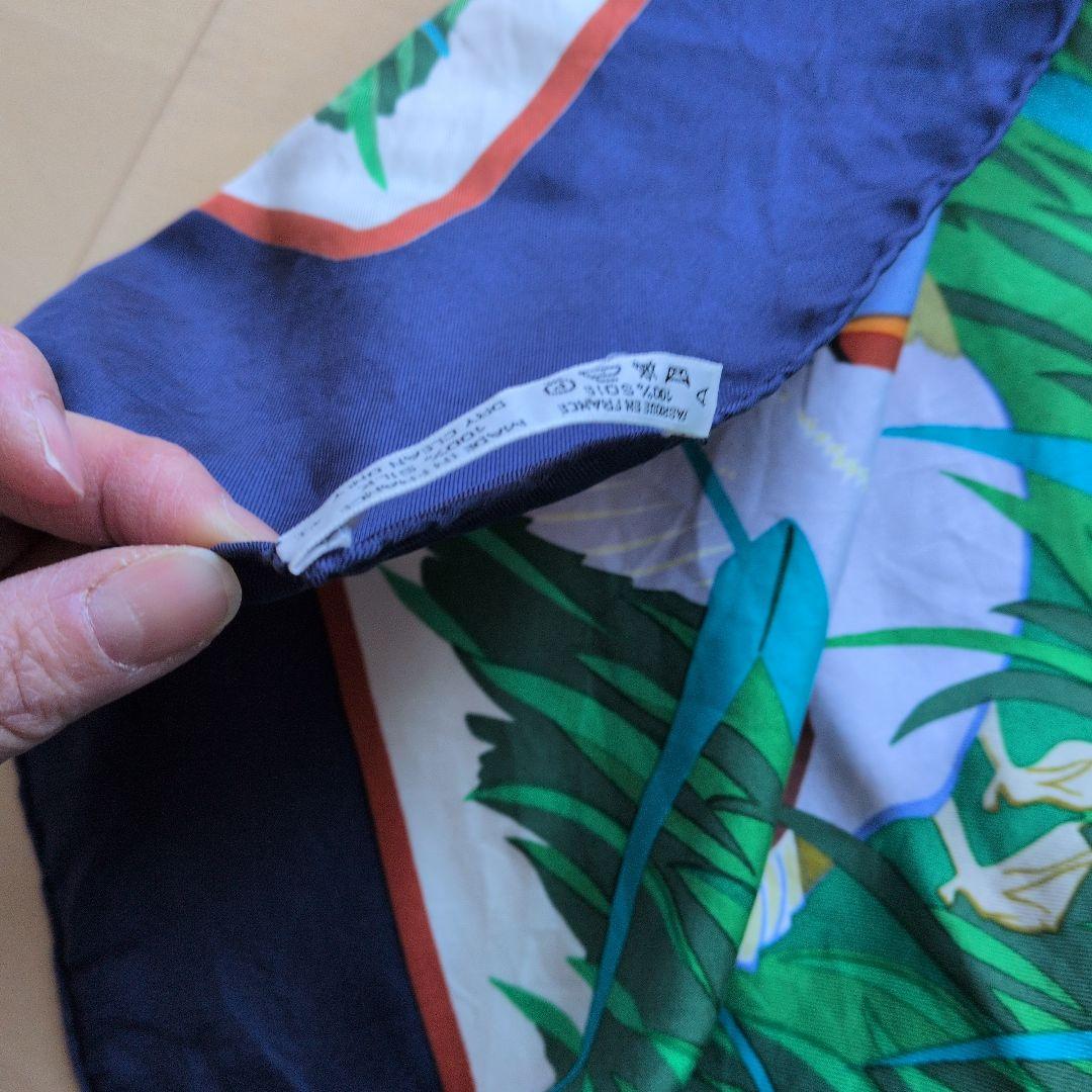 エルメス　スカーフ　シルク　COLS VERTS 水鳥