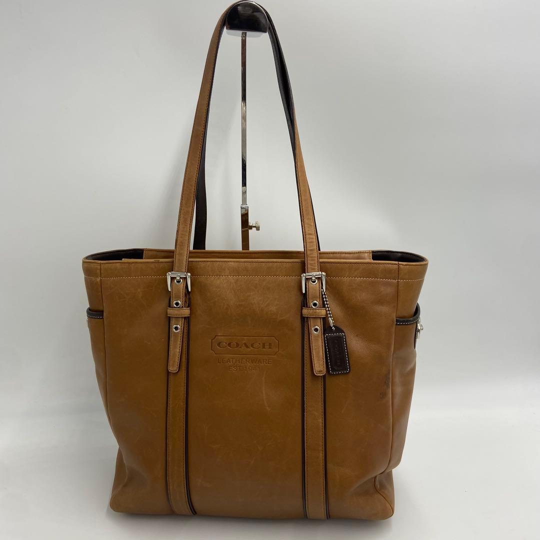 COACH コーチトートバッグ 5128 ブラウン 大容量 A4 レザー