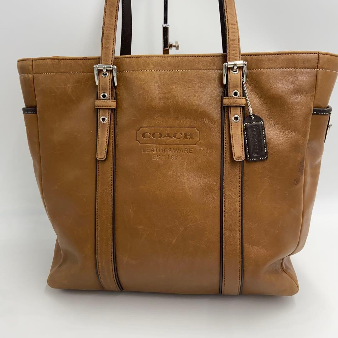 COACH コーチトートバッグ 5128 ブラウン 大容量 A4 レザー