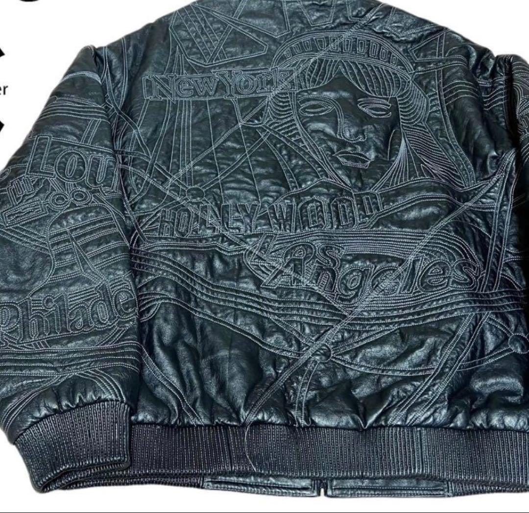 MAX USA 自由の女神　レザージャケット　ブラック　pelle pelle