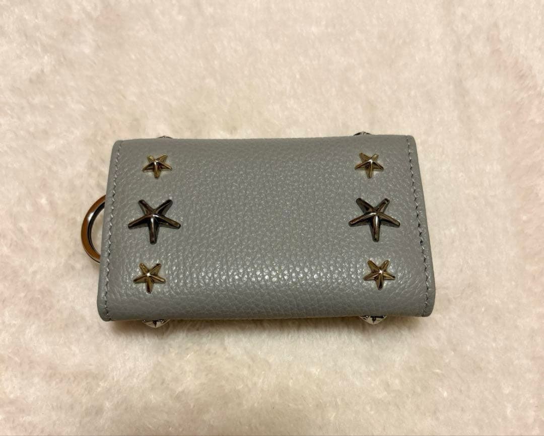 JIMMY CHOO ジミーチュウ レザーキーケース　グレー　箱袋付き