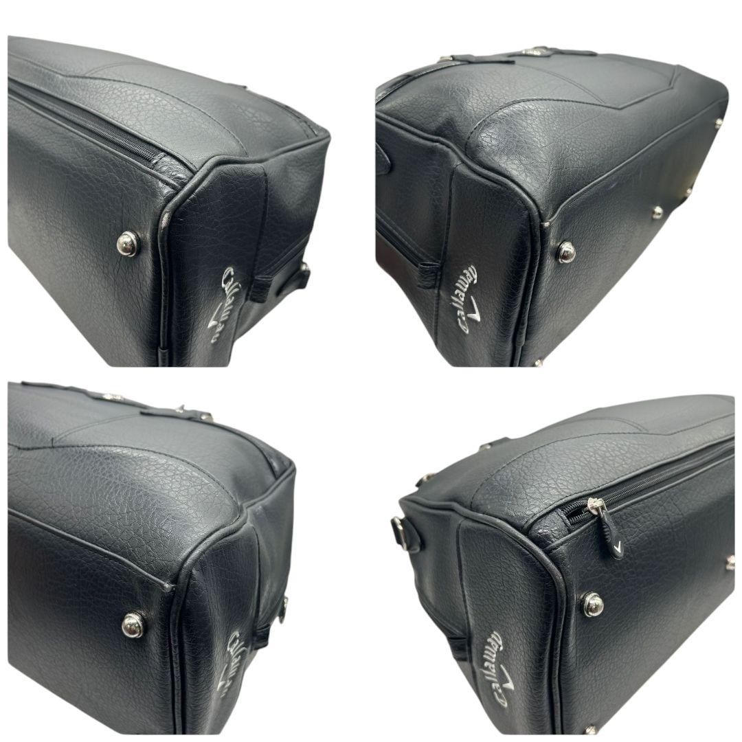 美品　キャロウェイ　ハンドバッグ　2way　黒　レザー　自立　ワンショルダー　x