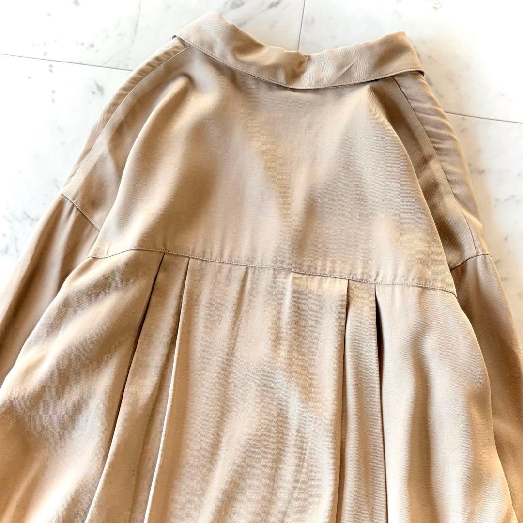 美品 プルミエ アロンディスモン ロングシャツワンピース オーバーサイズ 36