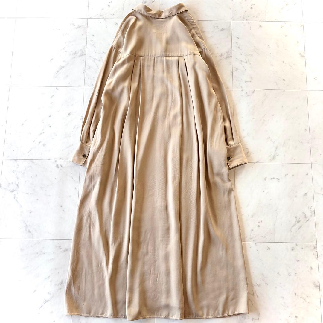 美品 プルミエ アロンディスモン ロングシャツワンピース オーバーサイズ 36