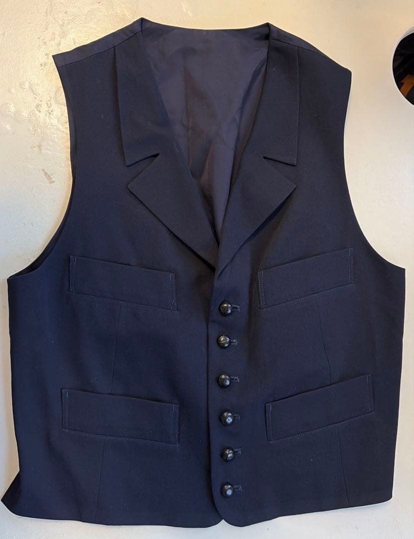 y's ヨウジヤマモト　ベスト　襟　ネイビー