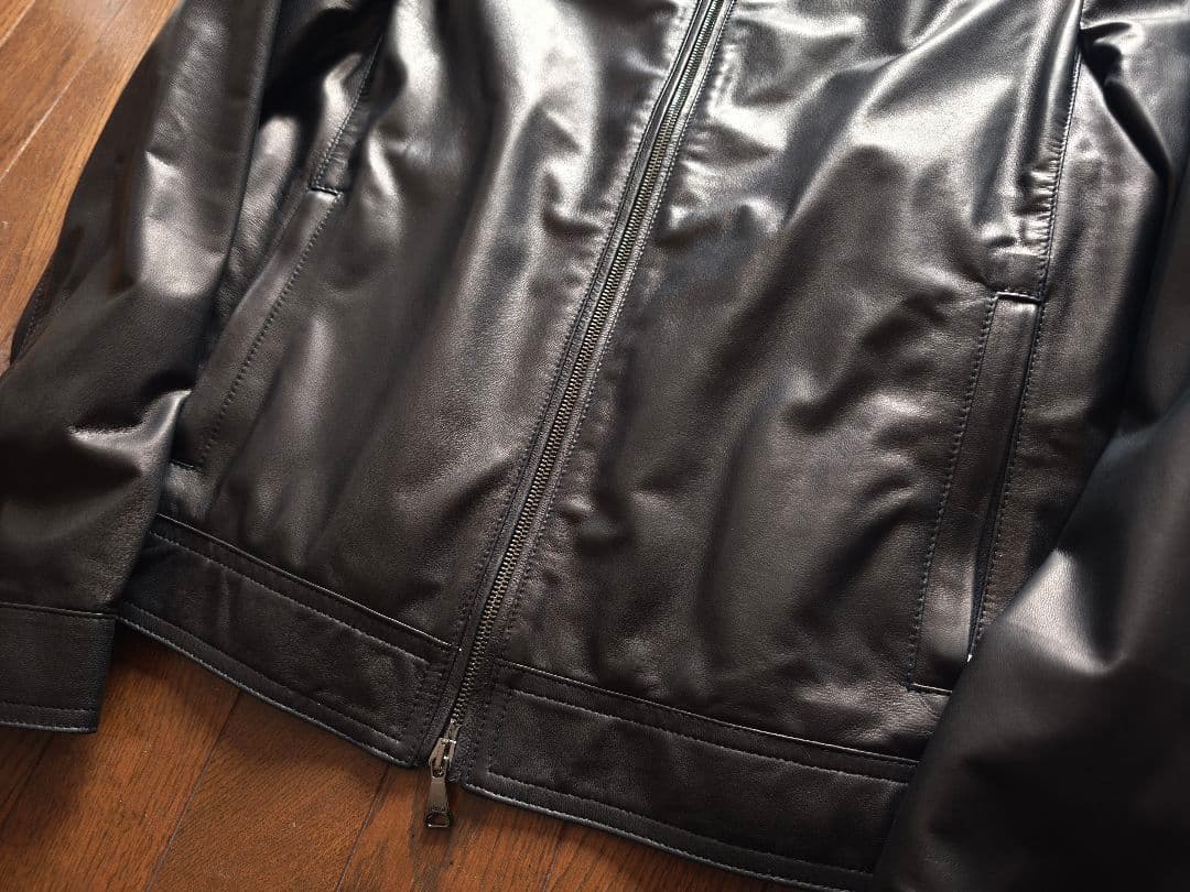 美品　EMMETI \"JURI SP LAMB SKIN\" レザーJKT 48