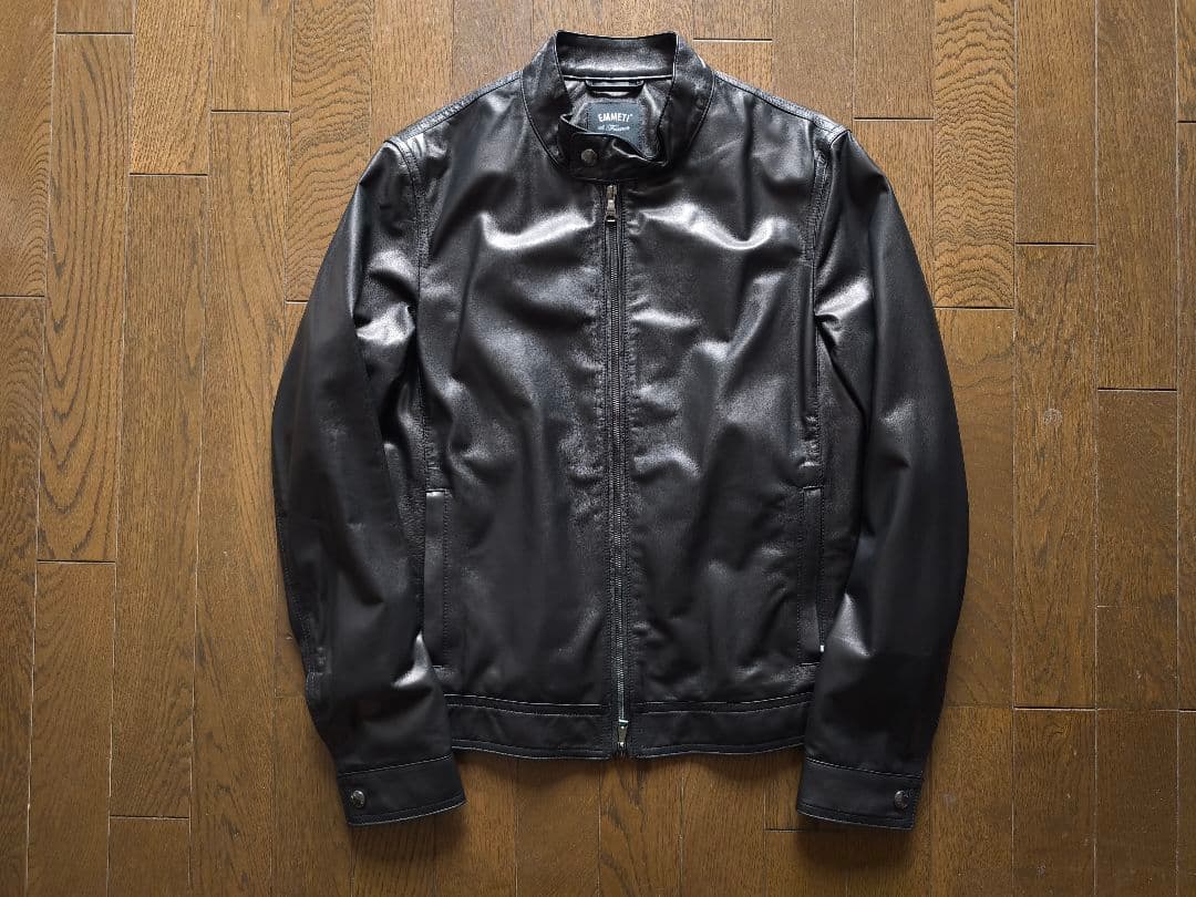 美品　EMMETI \"JURI SP LAMB SKIN\" レザーJKT 48