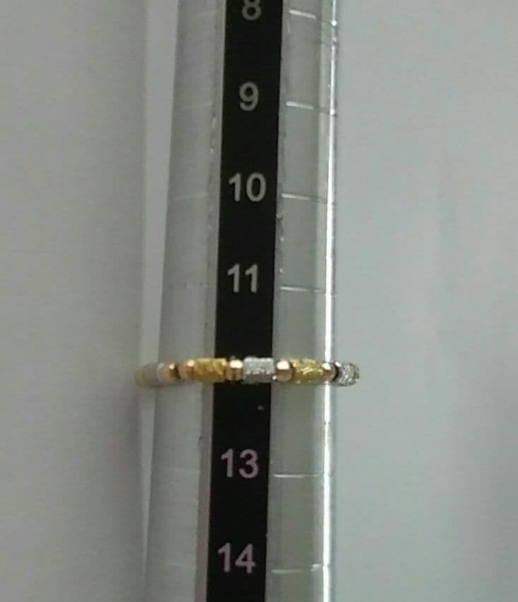 プラチナ・K18.コンビ　フルエタニティリング　12号　キラキラカット