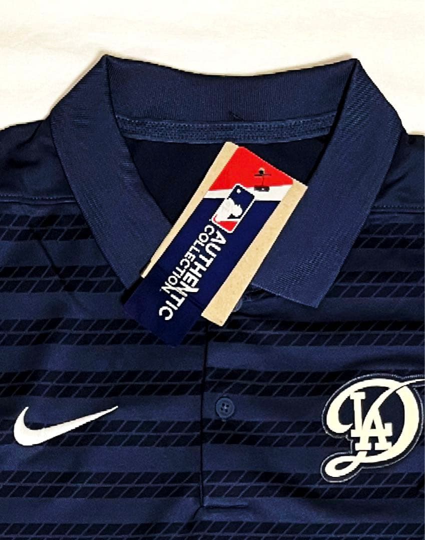 MLB ドジャース ポロシャツ Nike ナイキ メンズ ネイビー Lサイズ