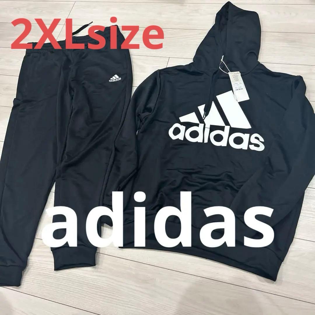 adidas ブラック ジャージ上下セット 2XL
