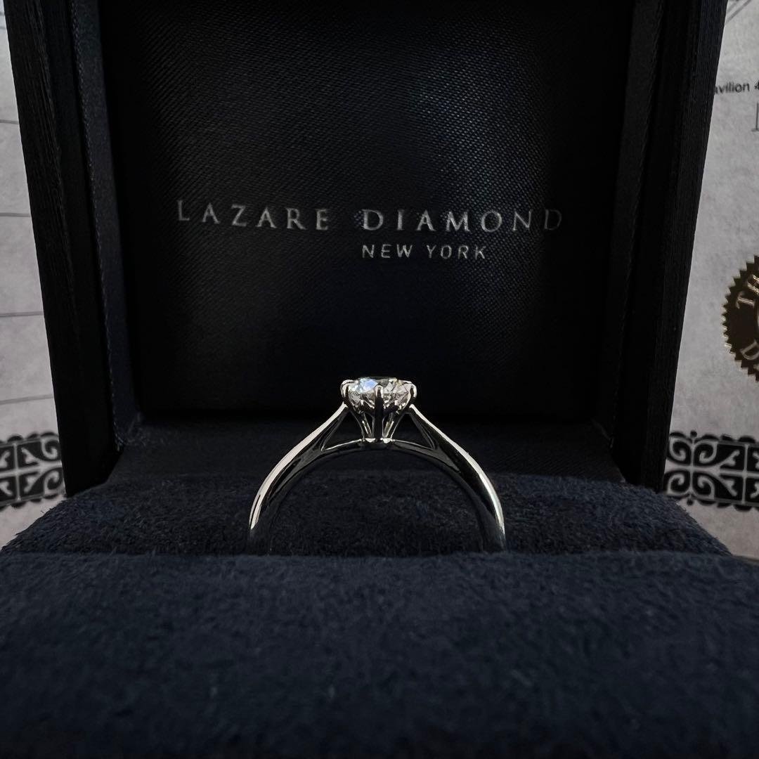 ラザールダイヤモンド0.40ct F リング VVS2 指輪 Pt950【中古】